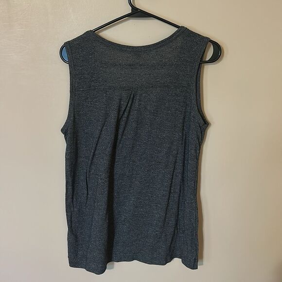 Athleta Women's Size L Heather Gray Criss Cross Hem V - Neck Tank Top - Picture 8 of 8